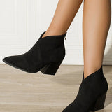 Bottine Pointue Avec Effet Suede