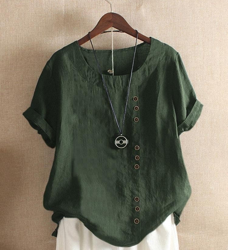 Blouse Aérée avec Patte de Boutonnage