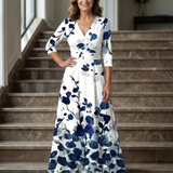 Celine | Robe Midi Croisée à Col