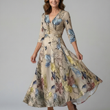 Celine | Robe Midi Croisée à Col