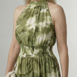 Sylin | Robe Midi à Encolure Halter Froncée