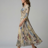 Celine | Robe Midi Croisée à Col