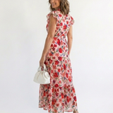 Lila | Robe Midi Évasée à Imprimé Floral