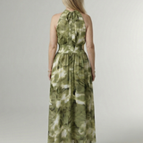 Sylin | Robe Midi à Encolure Halter Froncée