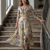 Celine | Robe Midi Croisée à Col