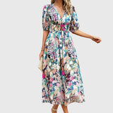 Joyce | Robe Midi Fleurie Flatteuse