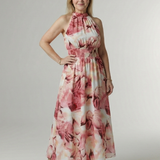 Sylin | Robe Midi à Encolure Halter Froncée