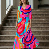 Celine | Robe Midi Croisée à Col