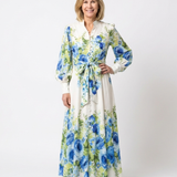 Harper | Robe Maxi à Manches Longues à Fleurs avec Boutonnage Avant