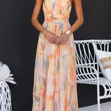 Halter | Robe Maxi avec Imprimé
