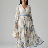 Rielle | Robe Midi Plissée à Enveloppe