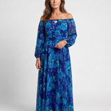 Aspen | Robe Maxi Fleurie à Épaules Dégagées