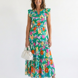Lila | Robe Midi Évasée à Imprimé Floral