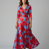 Celine | Robe Midi Croisée à Col