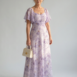Vaelis | Robe Midi à Manches Volantes
