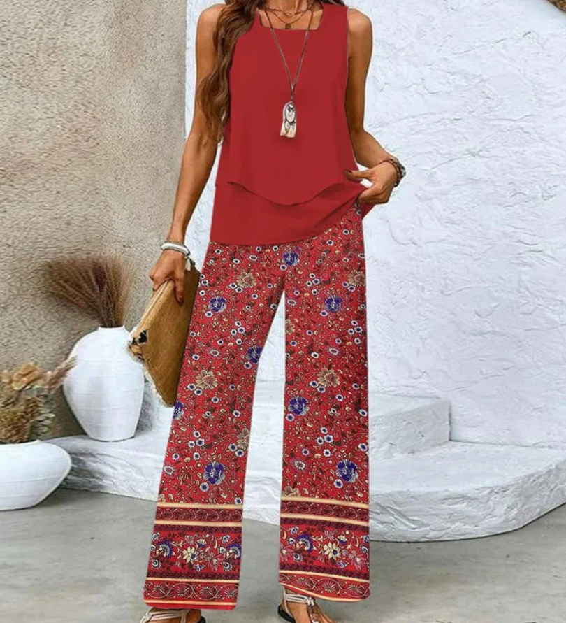 Ovelynra™ | Ensemble Haut Sans Manches et Pantalon Large