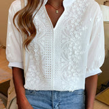 Unni | Blouse Blanche Élégante avec Manches Bouffantes