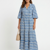 Elodie | Robe Midi à Imprimé Diamant
