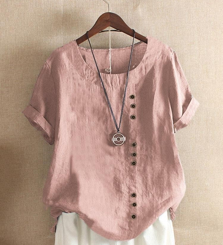 Blouse Aérée avec Patte de Boutonnage