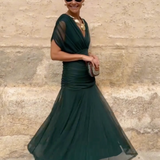 Robe Maxi de Fête Élégante à Col V