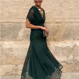 Robe Maxi de Fête Élégante à Col V