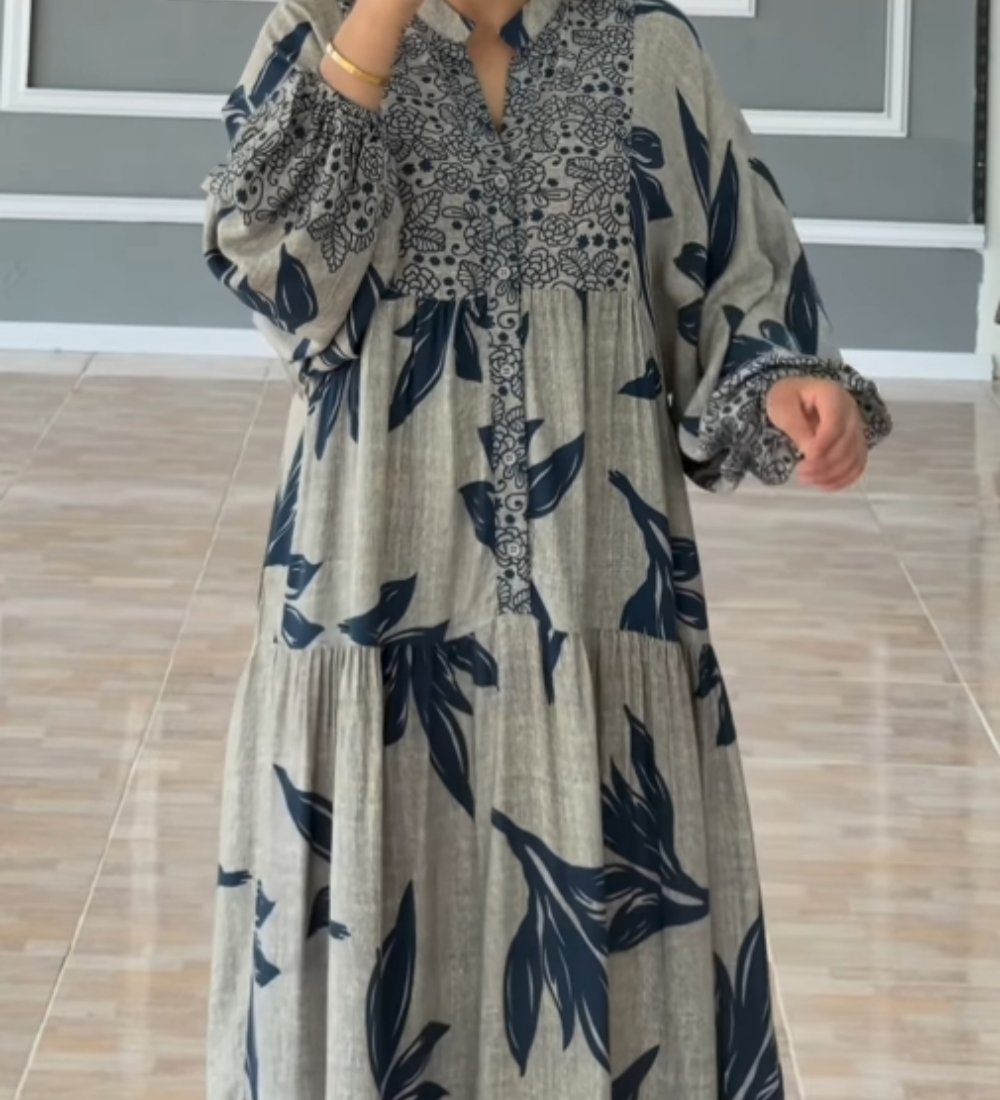 Anya | Robe ample à lanternes imprimées