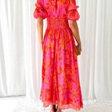 Robe Longue Rose Avec Imprimé Floral