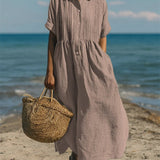 Alice | Robe Chemise en Coton à Boutons