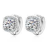 Boucles d'oreilles carrées Nadine | Or Blanc
