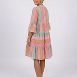 Maelle | Robe à Imprimé Géométrique à Col V, Longueur Genou