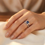 Bague Halo en Saphir Argent