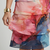 Mira | Robe longueur genou en marbre élégant