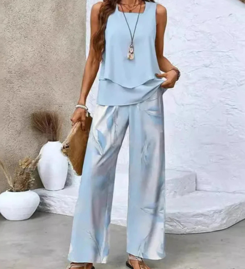 Ovelynra™ | Ensemble Haut Sans Manches et Pantalon Large