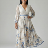 Rielle | Robe Midi Plissée à Enveloppe
