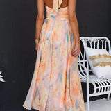 Halter | Robe Maxi avec Imprimé