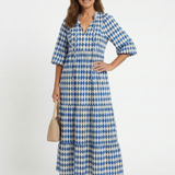 Elodie | Robe Midi à Imprimé Diamant