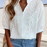 Unni | Blouse Blanche Élégante avec Manches Bouffantes