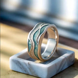 Bague Ripple en Argent de Mer Turquoise