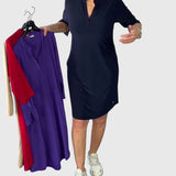 Clarissa | Robe unie à col en V