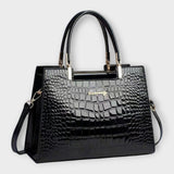 Sac à main en cuir crocodile brillant