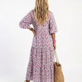 Mireya | Robe midi à manches longues avec imprimé géométrique