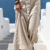 Marune | Robe maxi à manches sans manches et bouton sur le devant