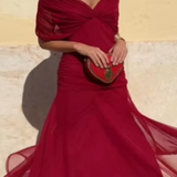 Robe Maxi de Fête Élégante à Col V