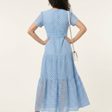 Brielle | Robe midi à manches courtes en V