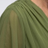Elysia | Robe Midi Drapée à Encolure en V avec Ceinture