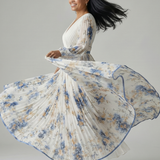 Rielle | Robe Midi Plissée à Enveloppe