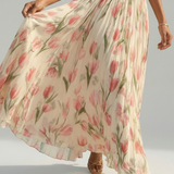 Aurelle | Robe Midi à Col Halter à Fleurs