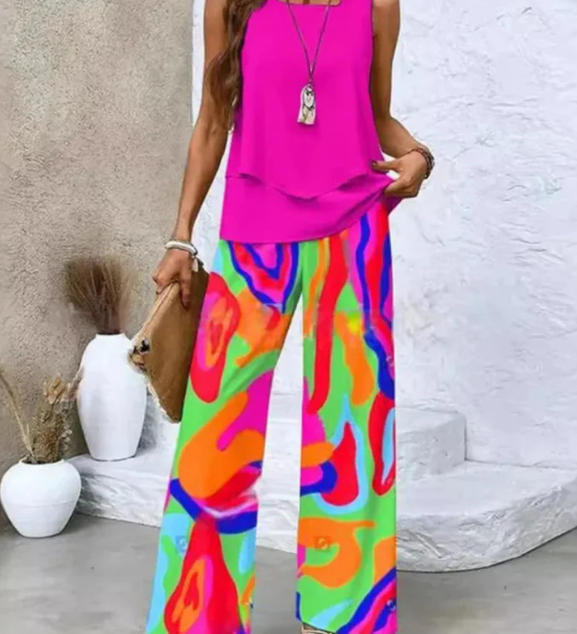 Ovelynra™ | Ensemble Haut Sans Manches et Pantalon Large