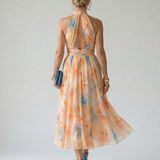 Elin | Robe Midi à Col Halter Doux