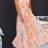 Halter | Robe Maxi avec Imprimé